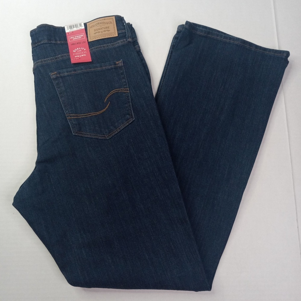 Levi Strauss Signature Mid‎ Rise Bootcut Jeans Women's Size 14M 32x32 Blue